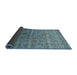 Thickness of Contemporary Deep Turquoise Green Modern Rug, con1278