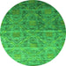 Machine Washable Abstract Green Contemporary Area Rugs, wshcon1278grn