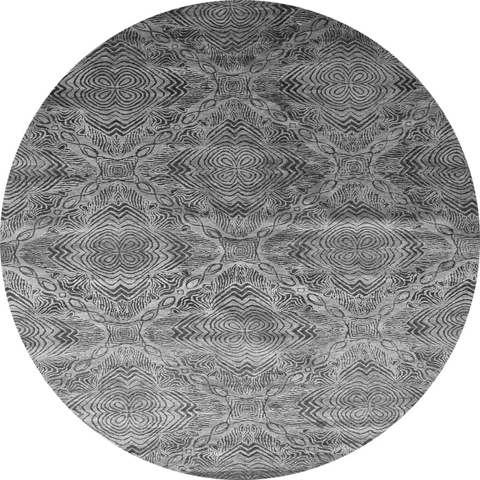 Square Abstract Gray Contemporary Rug, con1278gry