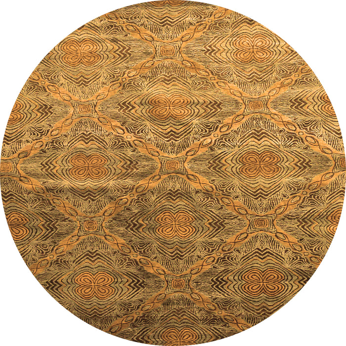 Square Abstract Orange Contemporary Rug, con1278org