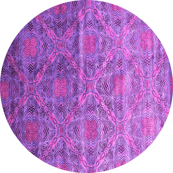 Round Abstract Pink Contemporary Rug, con1278pnk
