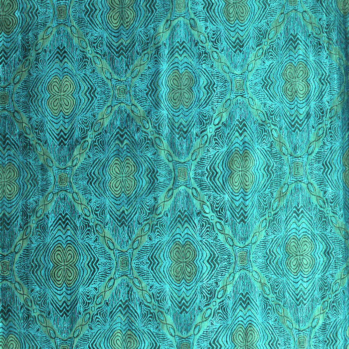 Square Machine Washable Abstract Turquoise Contemporary Area Rugs, wshcon1278turq