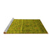 Sideview of Machine Washable Abstract Yellow Contemporary Rug, wshcon1278yw