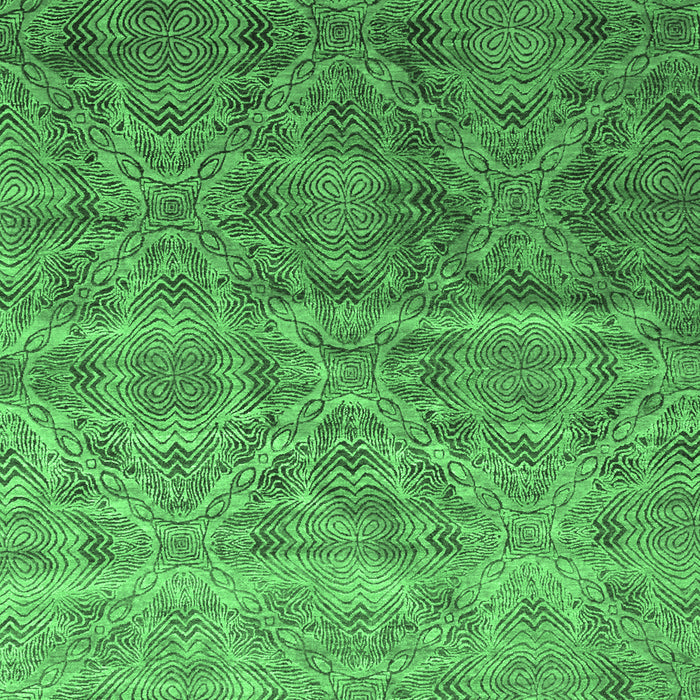 Machine Washable Abstract Emerald Green Contemporary Area Rugs, wshcon1278emgrn
