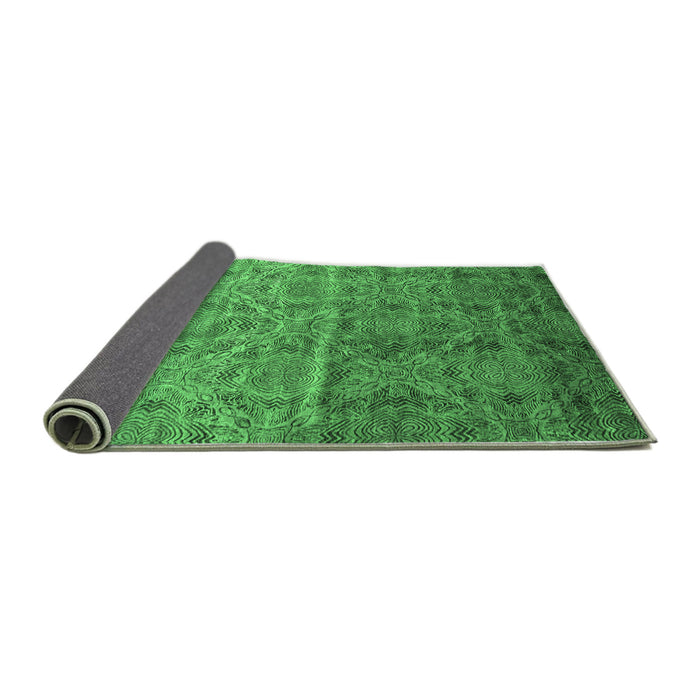 Sideview of Abstract Emerald Green Contemporary Rug, con1278emgrn