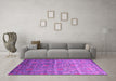 Machine Washable Abstract Pink Contemporary Rug in a Living Room, wshcon1278pnk