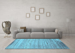 Machine Washable Abstract Light Blue Contemporary Rug in a Living Room, wshcon1279lblu