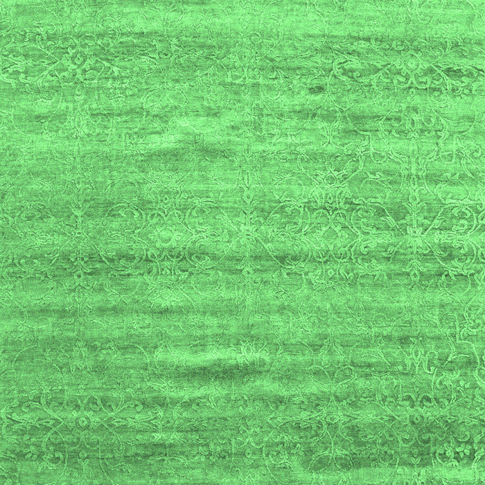Machine Washable Abstract Emerald Green Contemporary Area Rugs, wshcon1279emgrn
