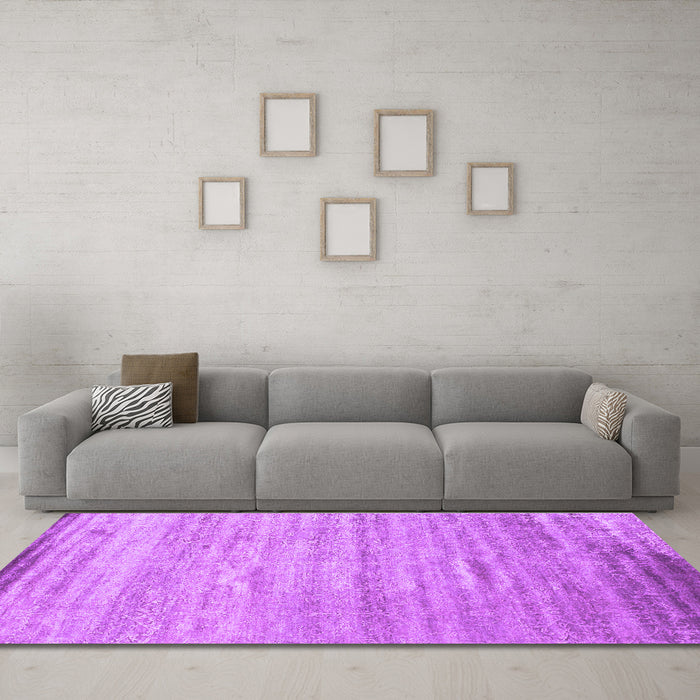 Machine Washable Abstract Purple Contemporary Area Rugs in a Living Room, wshcon1279pur