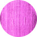 Round Abstract Pink Contemporary Rug, con1279pnk