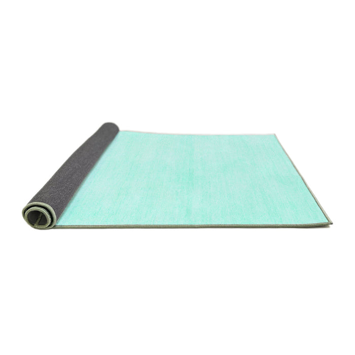 Sideview of Solid Turquoise Modern Rug, con127turq