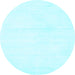 Round Solid Light Blue Modern Rug, con127lblu