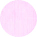 Round Solid Pink Modern Rug, con127pnk