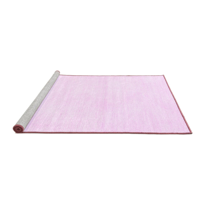 Sideview of Machine Washable Solid Pink Modern Rug, wshcon127pnk