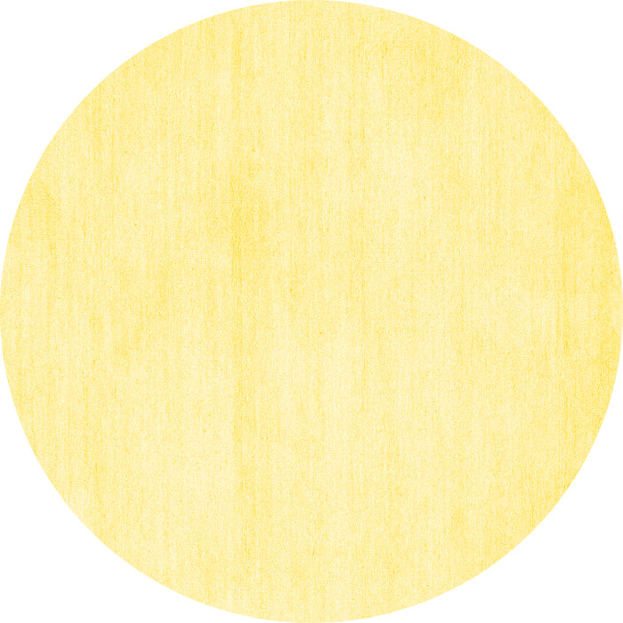 Round Solid Yellow Modern Rug, con127yw