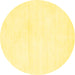 Round Solid Yellow Modern Rug, con127yw