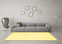 Machine Washable Solid Yellow Modern Rug, wshcon127yw