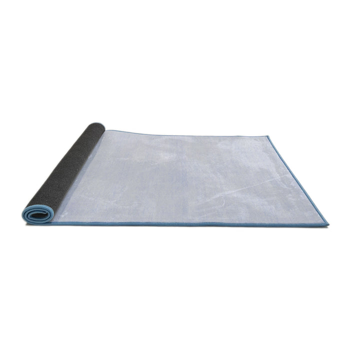 Sideview of Solid Blue Modern Rug, con127blu