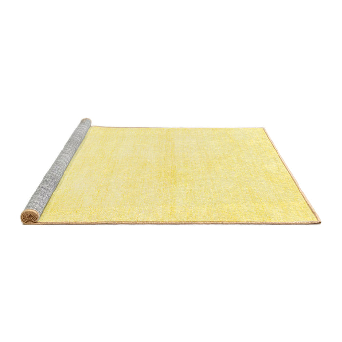 Sideview of Machine Washable Solid Yellow Modern Rug, wshcon127yw