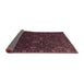 Thickness of Contemporary Purple Lily Purple Modern Rug, con1280