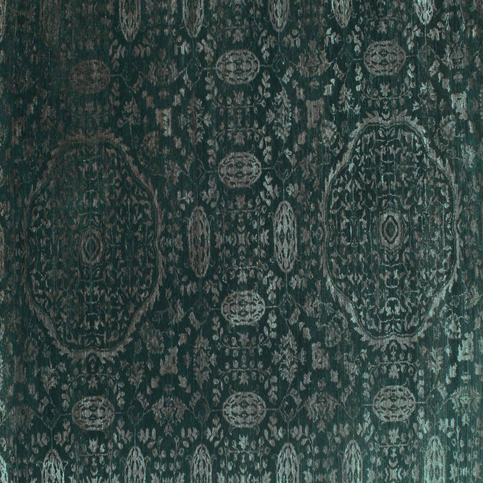 Square Machine Washable Abstract Turquoise Contemporary Area Rugs, wshcon1280turq