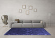 Machine Washable Abstract Blue Contemporary Rug in a Living Room, wshcon1280blu