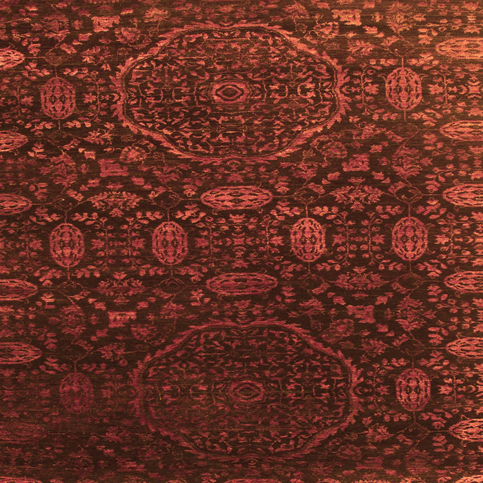 Round Machine Washable Abstract Orange Contemporary Area Rugs, wshcon1280org