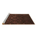 Sideview of Machine Washable Abstract Brown Contemporary Rug, wshcon1280brn