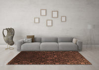 Machine Washable Abstract Brown Contemporary Rug, wshcon1280brn