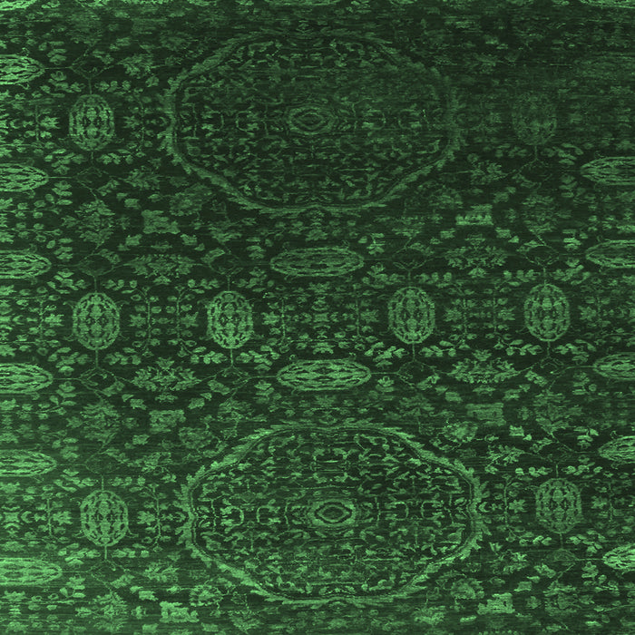 Square Machine Washable Abstract Emerald Green Contemporary Area Rugs, wshcon1280emgrn
