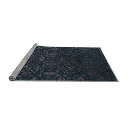 Sideview of Machine Washable Abstract Light Blue Contemporary Rug, wshcon1280lblu