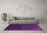 Machine Washable Abstract Purple Contemporary Rug, wshcon1280pur