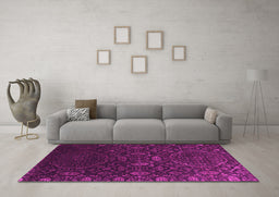 Machine Washable Abstract Pink Contemporary Rug in a Living Room, wshcon1280pnk