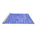 Sideview of Machine Washable Abstract Blue Contemporary Rug, wshcon1281blu