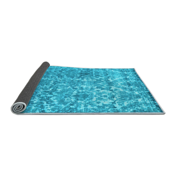 Sideview of Abstract Light Blue Contemporary Rug, con1281lblu