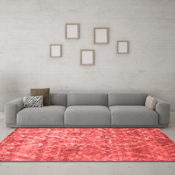 Contemporary Red Washable Rugs
