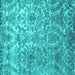 Square Machine Washable Abstract Turquoise Contemporary Area Rugs, wshcon1281turq