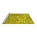 Sideview of Machine Washable Abstract Yellow Contemporary Rug, wshcon1281yw