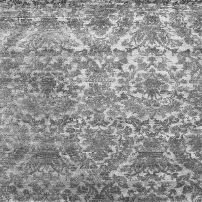 Round Machine Washable Abstract Gray Contemporary Rug, wshcon1281gry