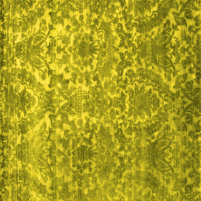 Square Machine Washable Abstract Yellow Contemporary Rug, wshcon1281yw