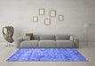 Machine Washable Abstract Blue Contemporary Rug in a Living Room, wshcon1281blu