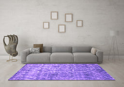 Machine Washable Abstract Purple Contemporary Area Rugs in a Living Room, wshcon1281pur