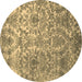 Round Machine Washable Abstract Brown Contemporary Rug, wshcon1281brn