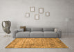 Machine Washable Abstract Orange Contemporary Area Rugs in a Living Room, wshcon1281org