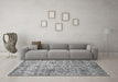 Machine Washable Abstract Gray Contemporary Rug in a Living Room,, wshcon1281gry