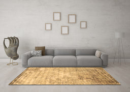Machine Washable Abstract Brown Contemporary Rug in a Living Room,, wshcon1282brn