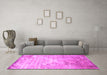 Machine Washable Abstract Pink Contemporary Rug in a Living Room, wshcon1282pnk