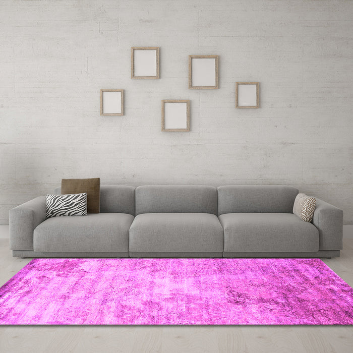 Machine Washable Abstract Pink Contemporary Rug in a Living Room, wshcon1282pnk