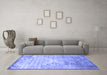 Machine Washable Abstract Blue Contemporary Rug in a Living Room, wshcon1282blu