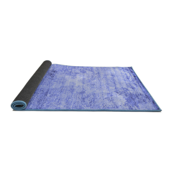 Sideview of Abstract Blue Contemporary Rug, con1282blu